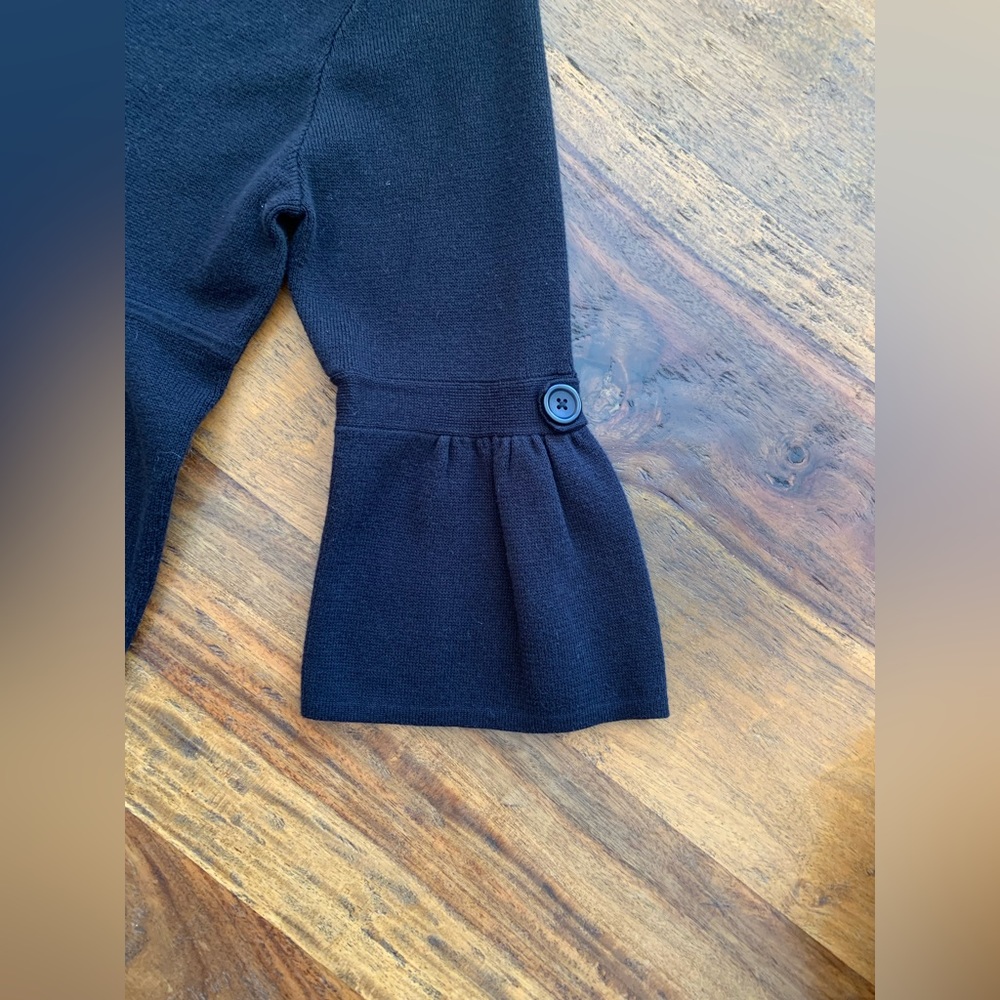 Eight Eight Eight, Women’s “Retro” Look Sweater Jacket, Buttons, Black, Size L View 2